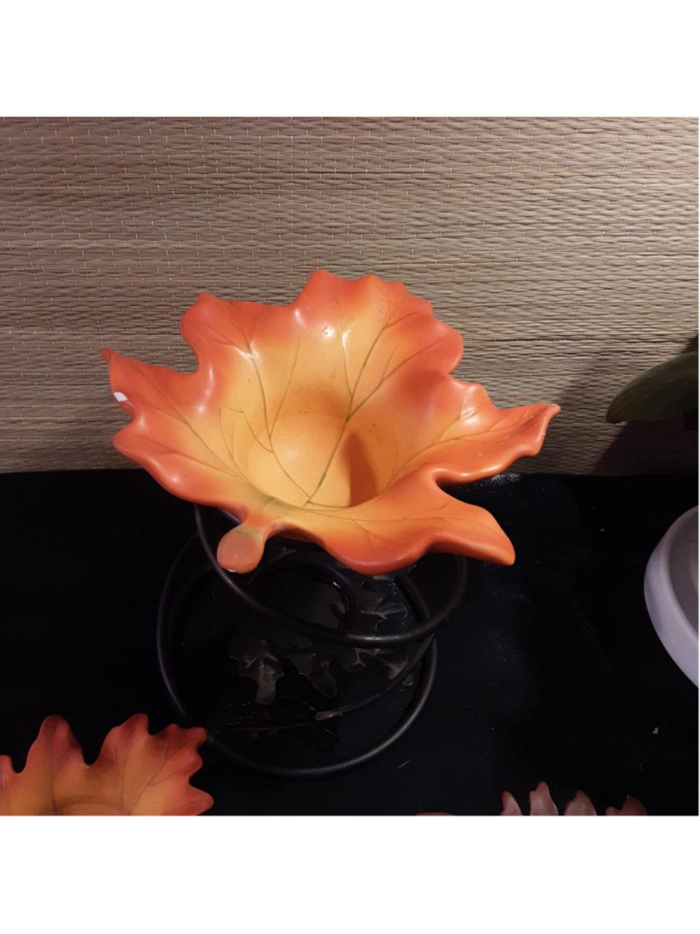 PartyLite Autumn Leaves Tealight Candle Holder Set w/ Metal Stand & 3 Leaf Cups - Picture 6 of 6